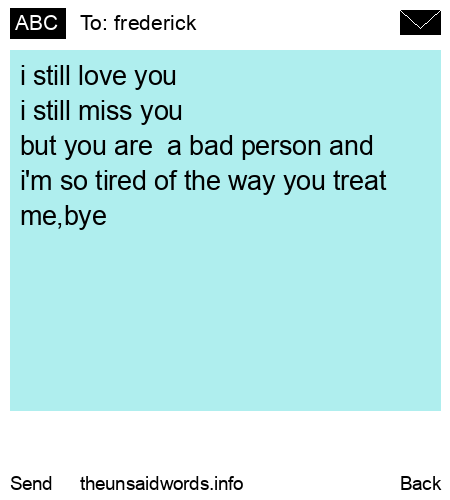 unsent message to frederick