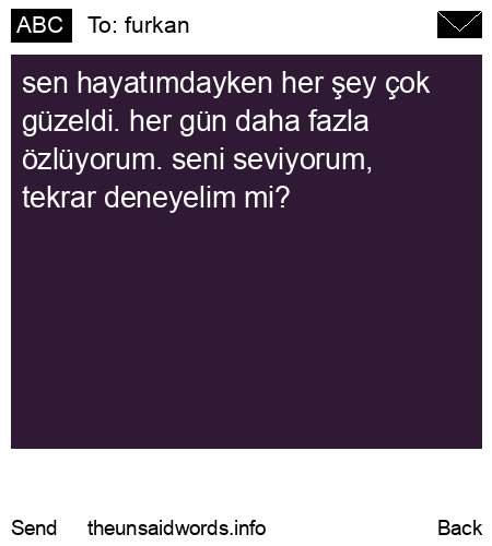 unsent message to furkan