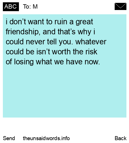 unsent message to M