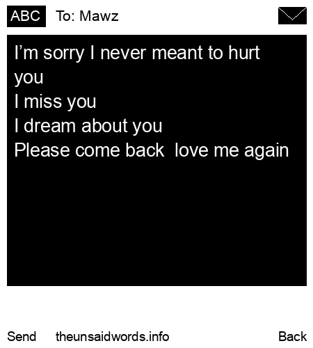 unsent message to Mawz