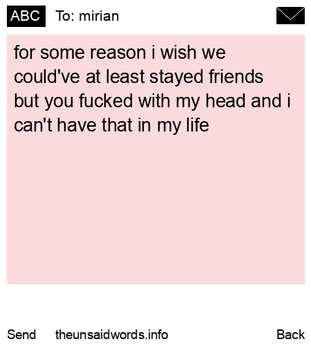 unsent message to mirian