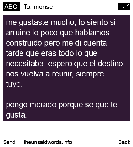 unsent message to monse