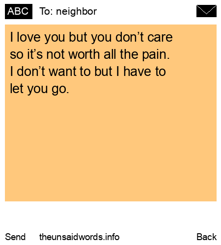 unsent message to neighbor