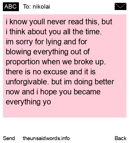 unsent message to nikolai