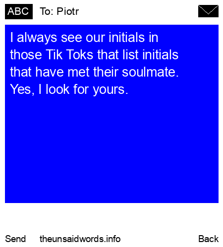 unsent message to Piotr
