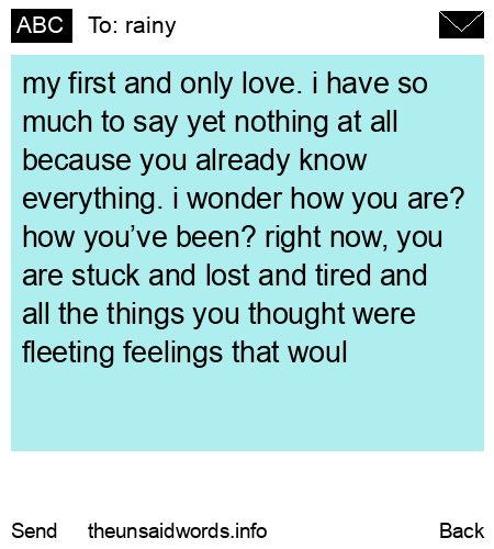 unsent message to rainy