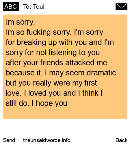 unsent message to Toui