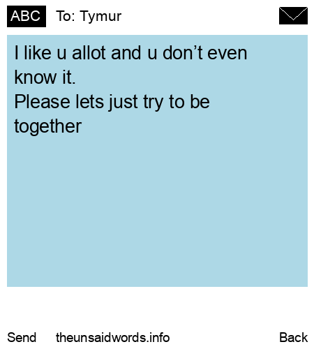 unsent message to Tymur