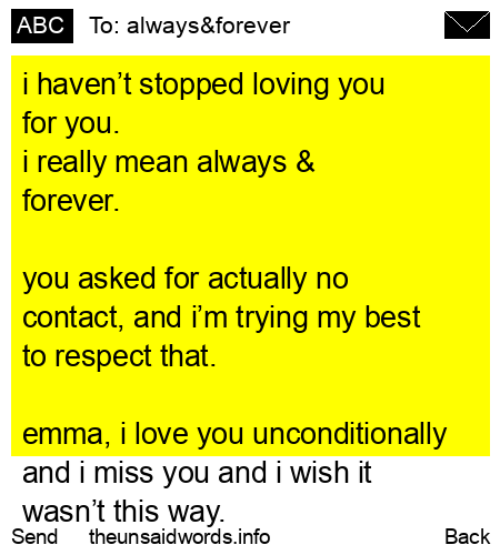 unsent message to always&amp;forever