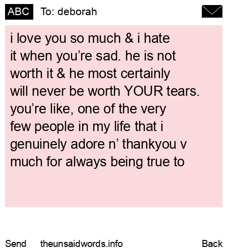 unsent message to deborah