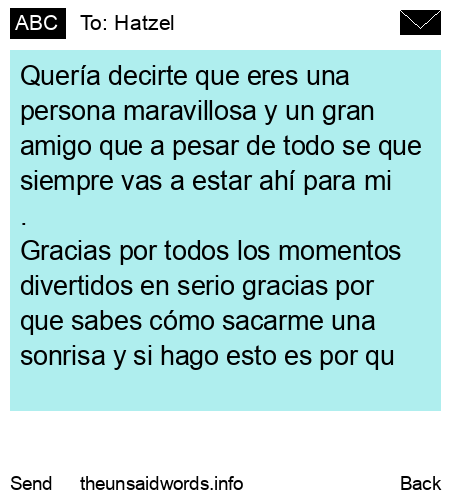 unsent message to Hatzel