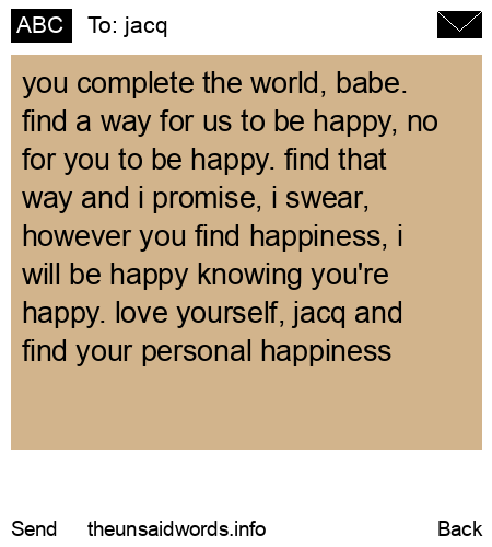 unsent message to jacq