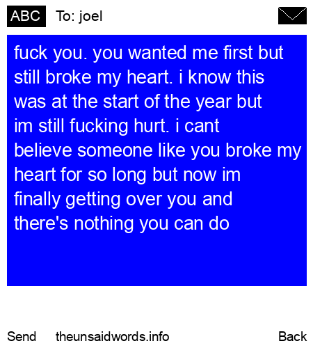 unsent message to joel