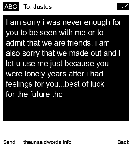 unsent message to Justus