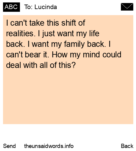unsent message to Lucinda
