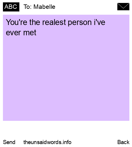 unsent message to Mabelle