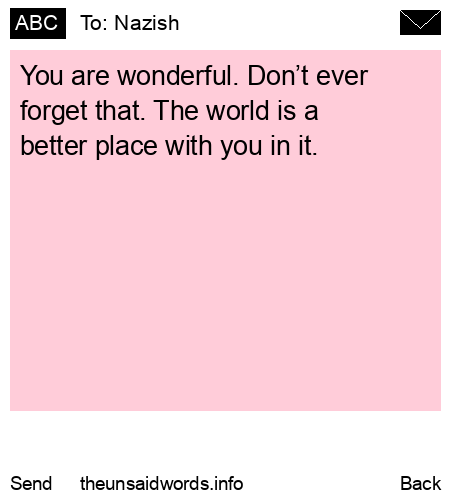 unsent message to Nazish