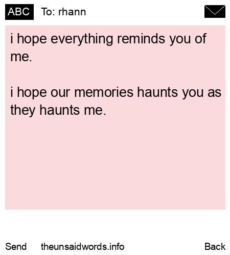 unsent message to rhann