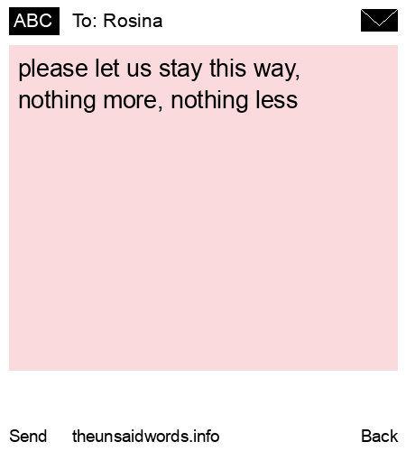 unsent message to Rosina