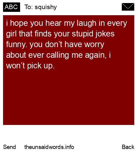 unsent message to squishy