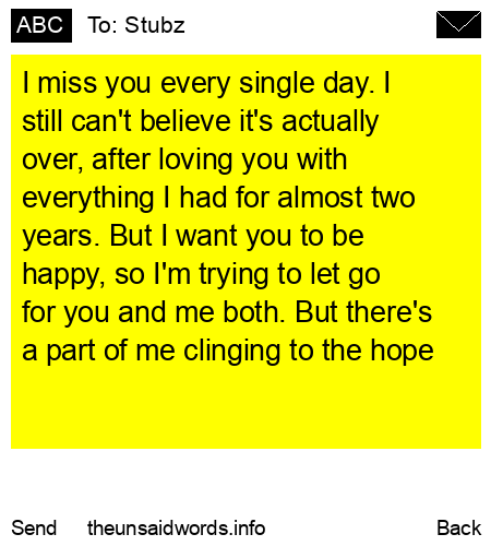 unsent message to Stubz
