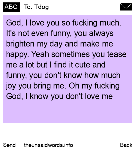 unsent message to Tdog