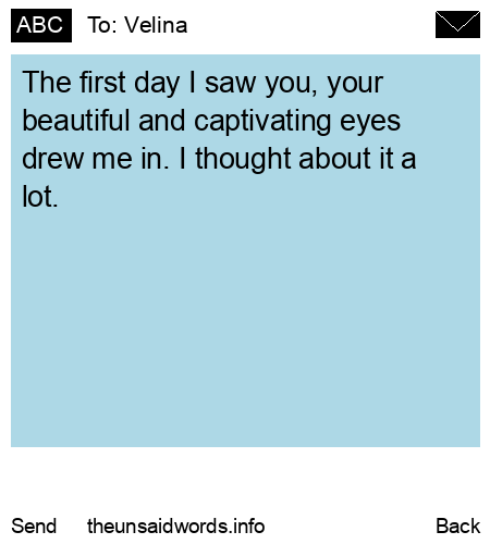 unsent message to Velina