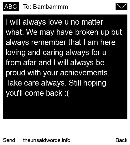 unsent message to Bambammm