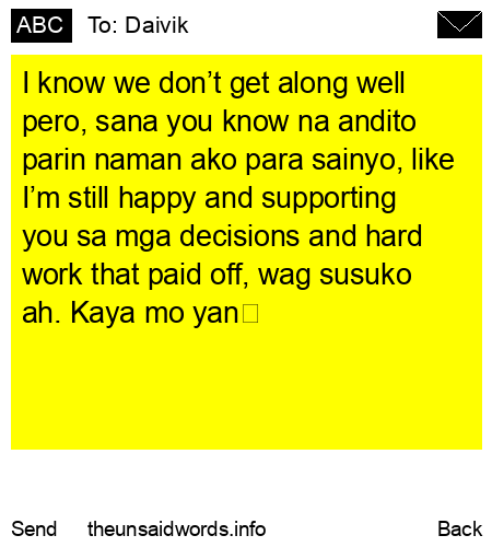unsent message to Daivik