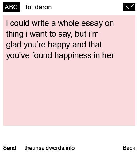unsent message to daron