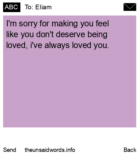 unsent message to Eliam