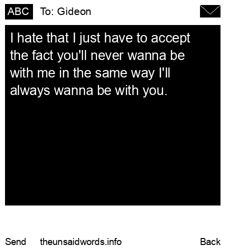 unsent message to Gideon