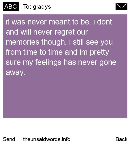 unsent message to gladys