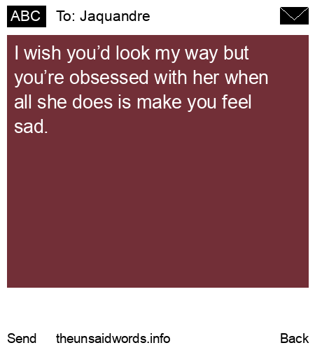 unsent message to Jaquandre 