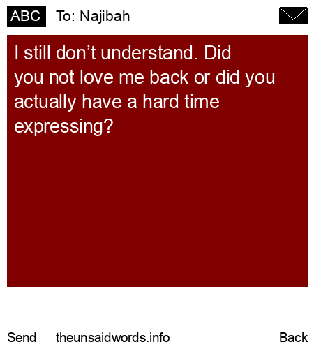 unsent message to Najibah