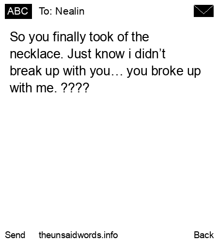 unsent message to Nealin 