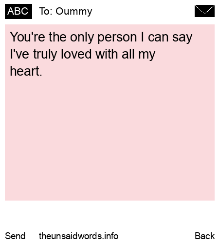 unsent message to Oummy
