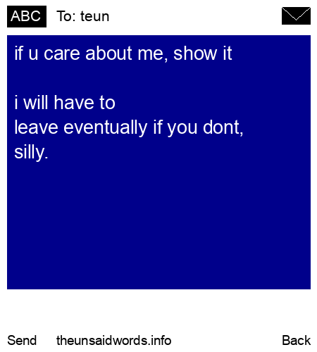unsent message to teun