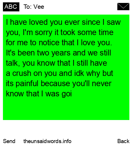 unsent message to Vee