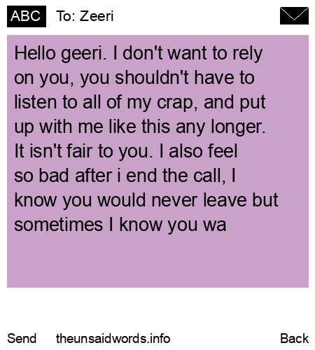 unsent message to Zeeri