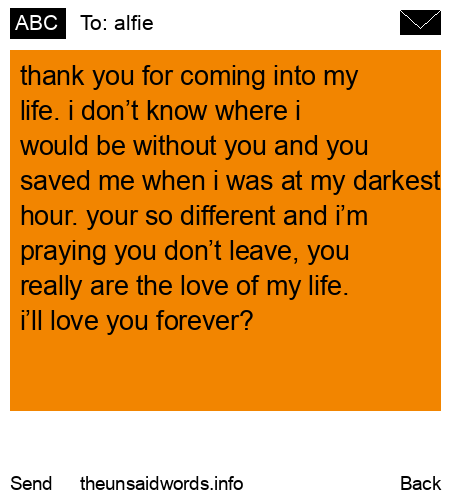 unsent message to alfie