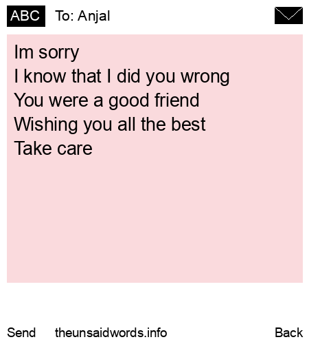 unsent message to Anjal