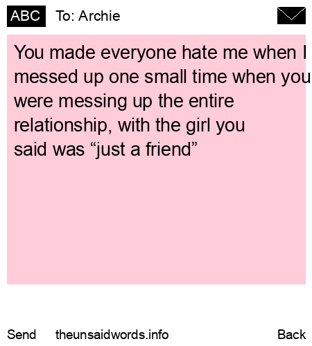 unsent message to Archie