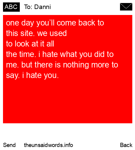 unsent message to Danni