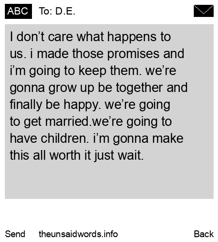 unsent message to D.E.