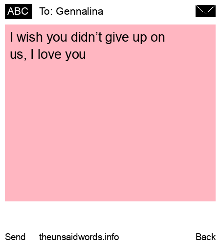 unsent message to Gennalina