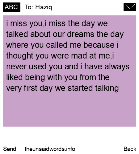 unsent message to Haziq