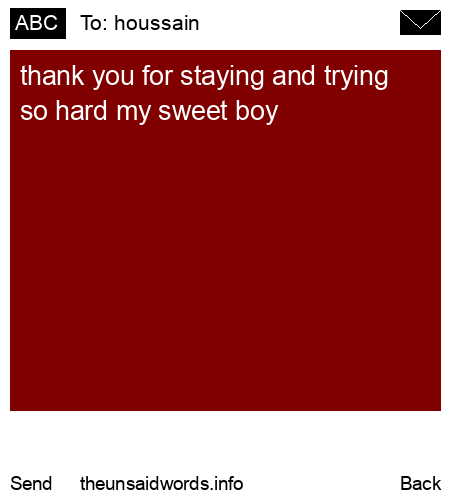unsent message to houssain