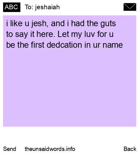 unsent message to jeshaiah
