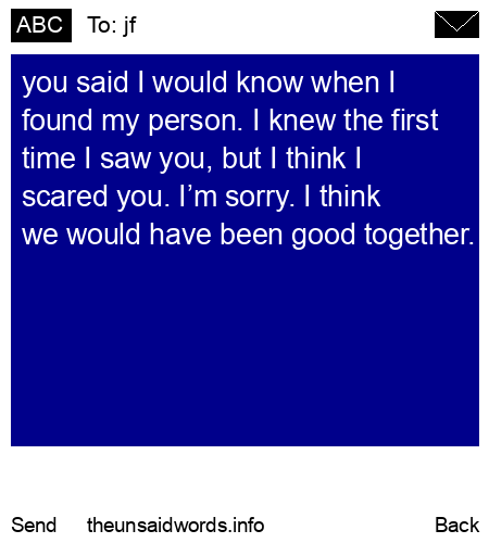 unsent message to jf
